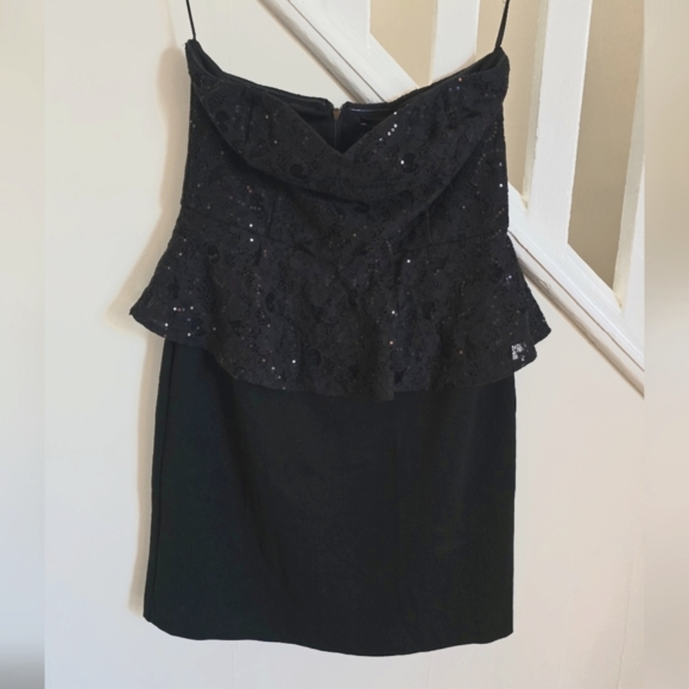 Black Sequin Lace Dress